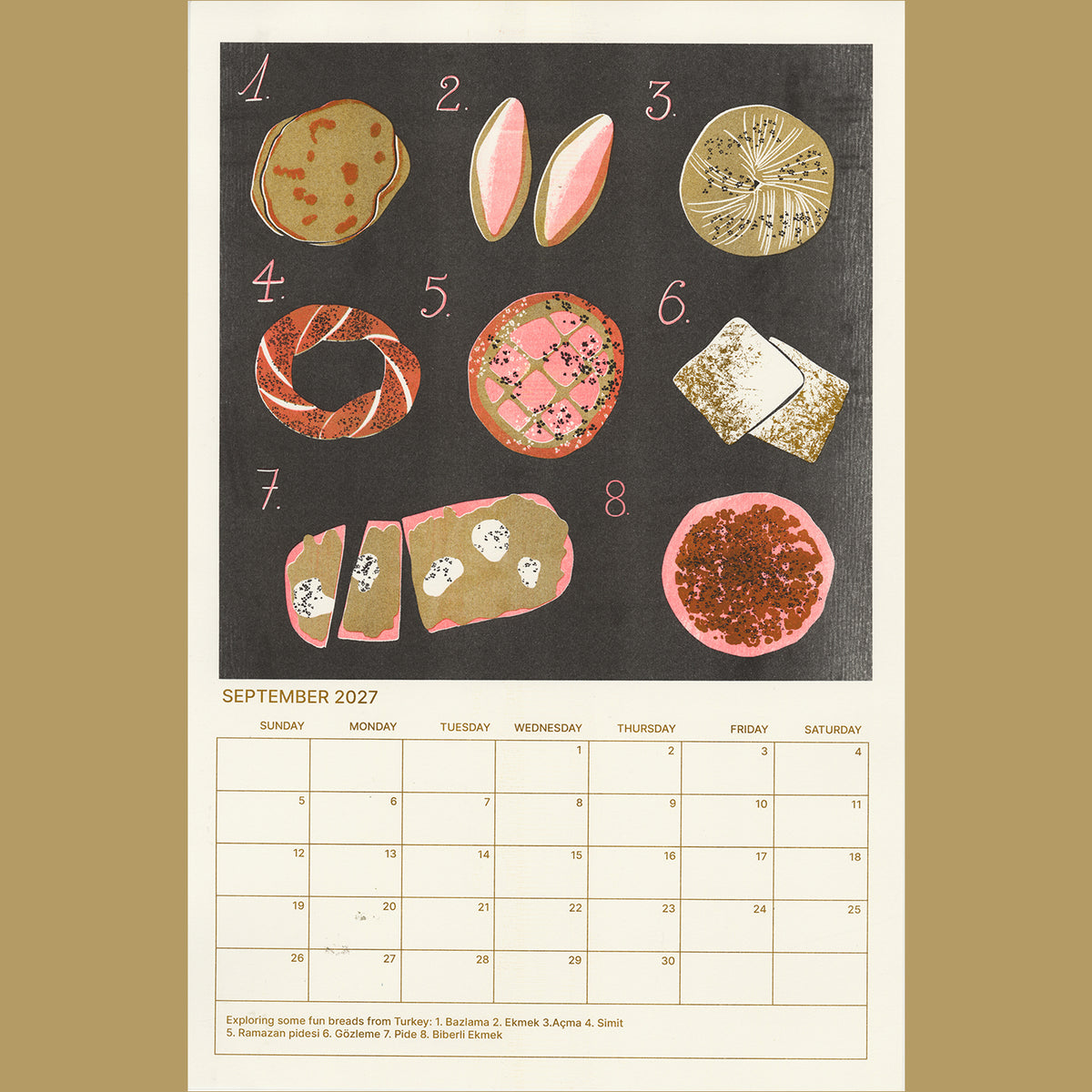 2027 Risograph printed Calendar