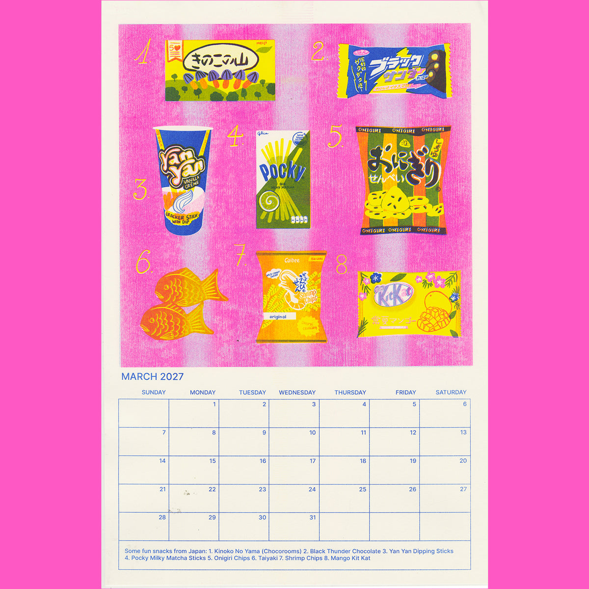 2027 Risograph printed Calendar