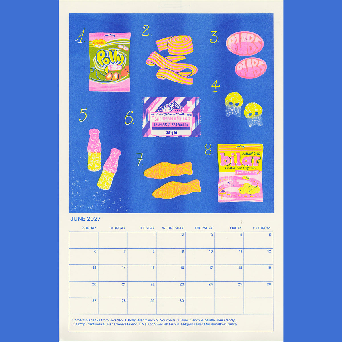 2027 Risograph printed Calendar